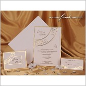 Trojdílné svatební oznámení ve formě karty vzor 0875