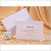 Obdélníkové svatební oznámení ve formě karty z matného bílého papíru vzor 0926