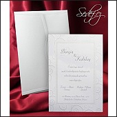 Bílé svatební oznámení karta