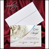 Levné svatební oznámení ve formě karty s bílými růžemi