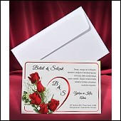 Svatební oznámení s rudými růžemi vzor 2656