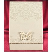 Dvoudílné rozkládací svatební oznámení s motýlkem vzor 2692