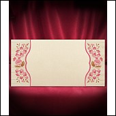 Vysouvací dvoudílné svatební oznámení s jemnými růžovými kytičkami vzor 2697