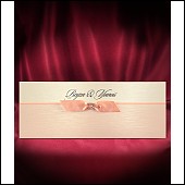 Luxusní světle růžové svatební oznámení se stužkou vzor 2711
