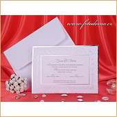 Svatební oznámení se stříbrným rámem vzor 3181