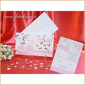 Skládací svatební listina s růžovými květy vzor 3314