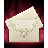 Dvoudílné svatební oznámení s luxusně krajkově zdobenou kapsou vzor 3698